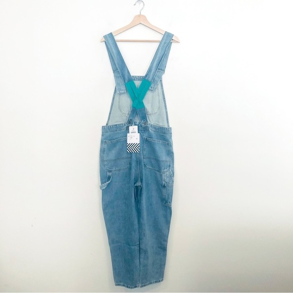 Sandrine Rose x Free People Distressed Denim Overalls Size Medium NWT - Picture 5 of 13